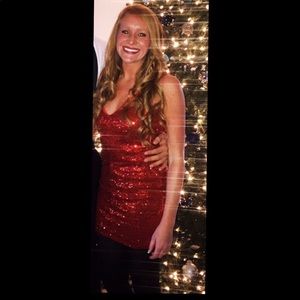 Midnight Doll Sparkle Red Dress